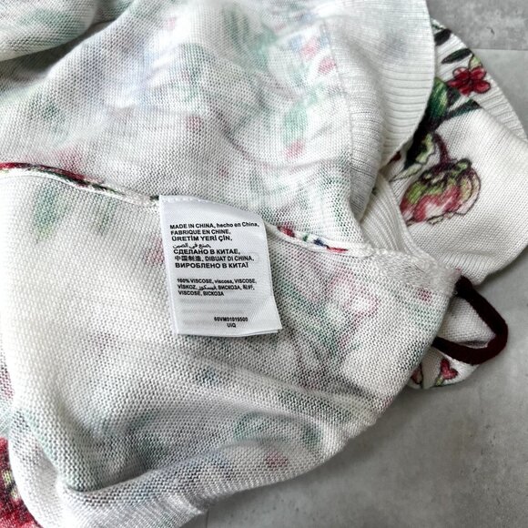 Bebe Floral Cold Shoulder Sweater Size Small S Henley Collared - Picture 4 of 4